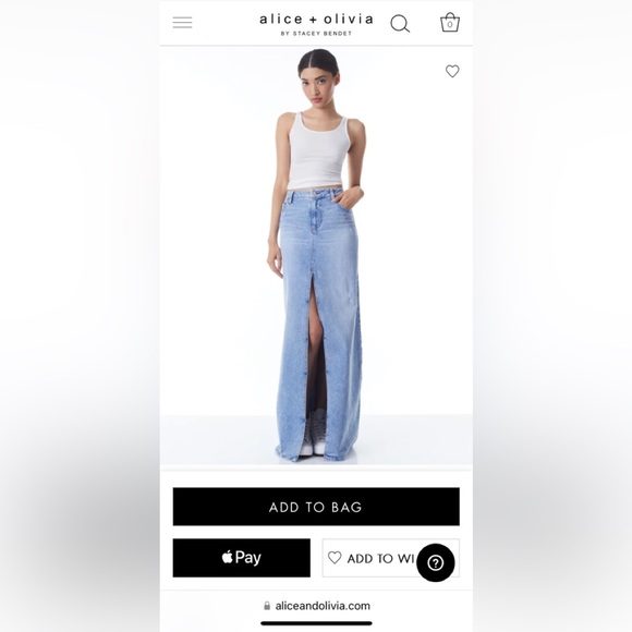 Alice + Olivia Dresses & Skirts - Alice Olivia RYE HIGH WAISTED DENIM SKIRT